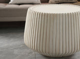 Off-White Magnesium Oxide Fluted Tapered Side Table 16.54" Top Diameter Round End Table W5351P456829