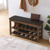 A height-adjustable long shoe-changing bench,made of natural rubberwood,comes with a comfortable W487P289973