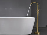 Single Handle Freestanding Tub Filler Floor Mount Bathtub Faucet with Handheld Shower W1932P156058