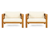 Outdoor Acacia Wood Club Wooden Armchair with Cushions , Conversation Set,Teak N770P264304B