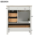 30" White Bathroom Vanity with Sink Combination Set, Bathroom Storage Cabinet with Soft Close Door, N729P177787K