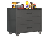 Heavy-Duty Metal Storage Cabinet with Wheels - 3 Drawer Tool Cabinet for Garage, Office, and Home T2398P242683