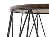Acacia Wooden Top and Powder-Coated Metal Frame Plant Stand, 16.3 in Dia x 18.9 in H 67034337