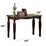 Traditional Espresso Solid wood Sofa Table Faux Marble Top Intricate design Living Room Furniture B01151377