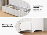 Modern White 6 Drawer Dresser, Wave Panel Drawer Fronts, Storage Cabinet, Versatile Chest of Drawers W409P371358