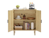 ZUN Kitchen storage cabinets with rattan decorative doors, buffets, wine cabinets, dining rooms, W1162127385