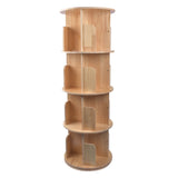 Rotating Bookshelf 360 Degrees 4 Tier Stackable Solid Wood Bookshelf Organizer 20873034
