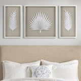 Framed Rice Paper Palm Leaves 3-piece Shadowbox Wall Decor Set B03598810