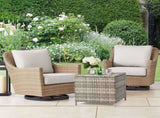 Outdoor PE Wicker Side Table with Storage, Patio Rattan End Table Square Container for Furniture 84819040