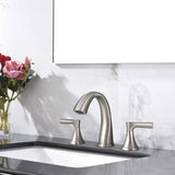 Widespread Bathroom Sink Faucets Two Handle 3 Hole Vanity Bath Faucet with Drain Assembly W122471404