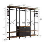 ZUN Independent wardrobe manager, clothes rack, multiple storage racks and non-woven drawer, bedroom 73152047