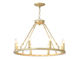 23.62 INCH Wagon Wheel Chandelier Modern Small Round Chandelier for Living Room Kitchen Island Foyer W5008P543811