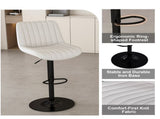Swivel Bar Stools with Adjustable Height , Backrest, and Soft Knit Fabric - Ideal W2699P360246