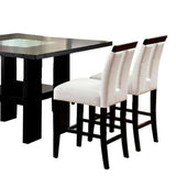 Set of 2 Chairs Black And White Leatherette Beautiful Padded Counter height Chairs Slit Back Design HS11CM3559PC-ID-AHD