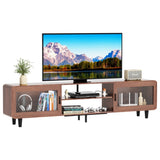 ZUN Mid Century Modern TV Stand for 55/60/65/70 Inch TV, Wood Entertainment Center with Power Outlets, T3177P268165