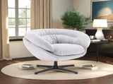 Modern Chenille Chair, 360&deg Swivel Club Chair/Accent Chair with Removable Cushion, Round N817P207777G