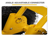 Manual Snow Pusher Cart 36x18in with H-Handle, Black Iron Blade, Yellow Wheels, Snow Plow Cart 50835495