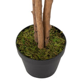 6FT Solid Wood 156 Leaves Truncated Piano Leaf Banyan Simulation Tree Green 38937564