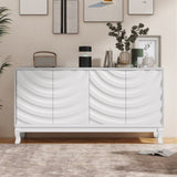 Elegant Sideboard Featuring Sophisticated Wavy Pattern Doors with Arched Groove Design in a Stylish W2696P256249