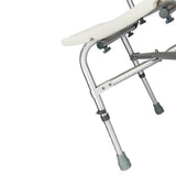 ZUN Medical Bathroom Safety Shower Tub Heavy Duty Aluminium Alloy Bath Chair Bench with Back White 77592932