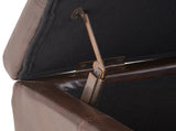 Upholstered PU Leather Storage Ottoman, Solid Wooden Legs N757P414088O