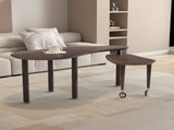 360 degree rotatable coffee table with walnut color wood grain OAK veneer tabletop for living room, W2899P372751