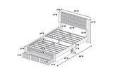 Luxury Contemporary Look 1pc Queen Size Bed w Storage Drawer Charcoal Corduroy Headboard Bedframe B011P238964