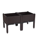 2Pcs Free Splicing Injection Planting Box Brown 59063384