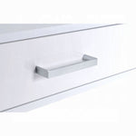 ZUN White High Gloss and Chrome 2-Drawer Writing Desk B062P209203