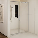 56-60"W x74"H Semi-Frame Single Sliding Shower Door,304 Stainless Steelin Brushed Nickel W2965P277289