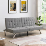 ZUN WOOD FRAME, STAINLESS LEG, FUTON, SOFA BED GREY W2297P247601