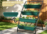 4-Tier Green Vertical Raised Garden Planter Sturdy 4-Box Outdoor Plant Stand Grow Container for 47114133
