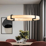 Modern LED Pendant Light, 23.6-Inch Round Hanging Chandelier with Adjustable Height, Imitation W1340P232980