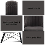 Abraham Dark Gray Fabric & Black Finish Side Chair B2726P338679