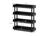 4-Tier Anti-Tipping Open Bookcase with Elevated Legs, Black Display Rack for Home Office 37815024
