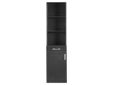 MDF With Triamine One Door One Drawer Three Compartments High Cabinet Bathroom Wall Cabinet Black 01749391