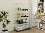 4-Tier Glass Display Cabinet with 5 Dynamic LED Modes, Double Doors & Fixed Shelves for Easy Access, W2700P353067