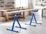 2-Pack Heavy Duty Metal Folding Roller Stand with Edge Guides Portable Woodworking Support - Blue 09128668