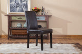 Urban Style Solid Wood Leatherette Padded Parson Chair, Brown, Set of 2 T2574P164533