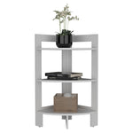 ZUN Riga Corner 3-Tier Shelf Side Table 31.7" High , Sofa Table, End Table with Tray B070P234356