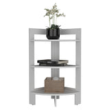 Riga Corner 3-Tier Shelf Side Table 31.7" High , Sofa Table, End Table with Tray B200P235865