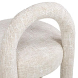 Penny 26.5" Round Arched Upholstered Counter Stool, Set of 2, Travertine Beige Chenille B2719P360149