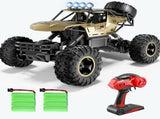 2026 2 Batteries 112 Rock Crawler Rechargeable Off Road Truck 4WD , golden Metal Shell LED 70580711