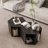 47.24'' Hexagonal Coffee Table Side Table Nightstand Burmese Sumac 2PCS W757P164918