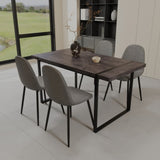 59" MDF black wooden table and modern chair set of 4 pieces, medieval wooden kitchen 67012791