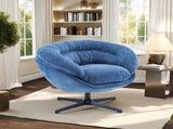 Modern Chenille Office Chair, 360&deg Swivel Accent Chair with Removable Cushion, Round Office Chair, N817P207777N