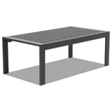 ZUN Love seat sofa Coffee table Grey frame dark grey cushion Aluminium frame sofa 21669719