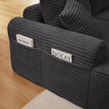 Full-Compression Chaise Lounge Set Modular Corduroy Sectional with Arched Armrests, Non-Slip Base, W2606P323728