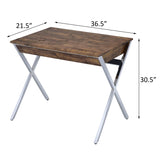 Weathered Oak and Chrome 2-drawer Writing Desk B062P186500