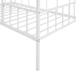 ZUN Metal House Bed Frame Twin Size with Slatted Support No Box Spring Needed White MF289091AAK